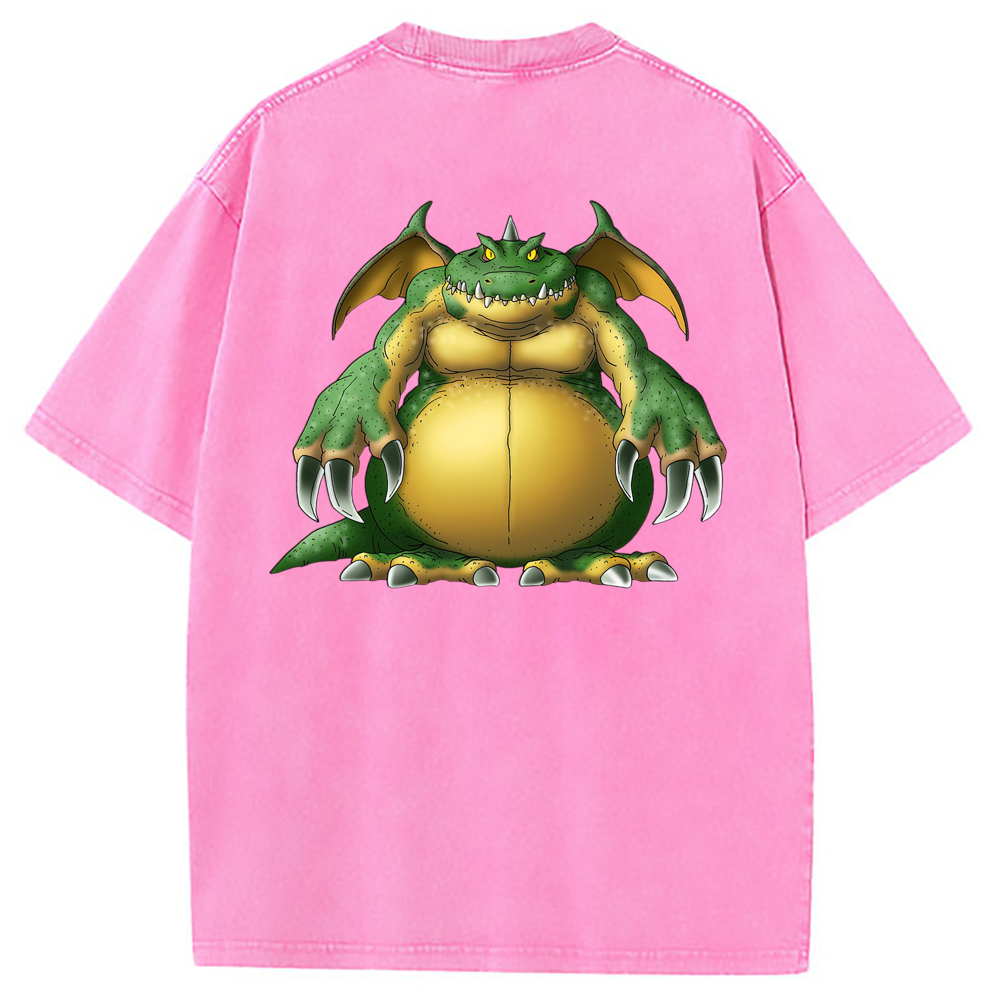 （画像用） ドラゴンクエスト Doragon Kuesuto Dragon Quest 綿100% ヴィンテージ風 半袖Tシャツ（背面プリント）